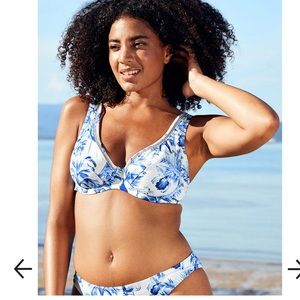 NWT Figleaves Toulouse underwired plunge bikini top US36H bottom US10